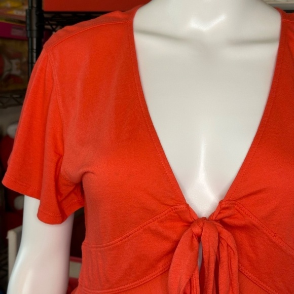 FREE PEOPLE We The Free XS CropTop Knot Me Tie Front Flutter plunge Adjustable - Picture 5 of 16